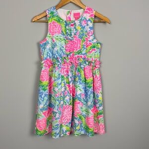 Lilly Pulitzer Girls Annalee Dress. Blue Bunny Business. Size 14.